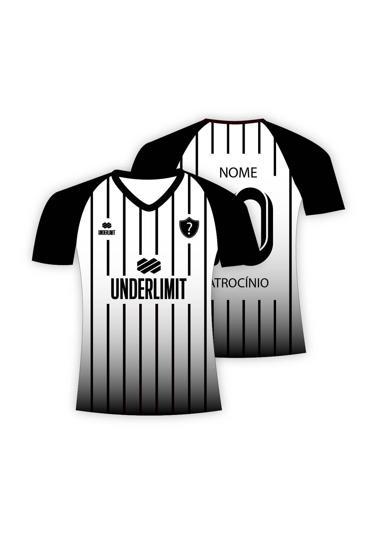 grafismo_futebol_Preto-Branco Camisolas Futebol Sublimadas